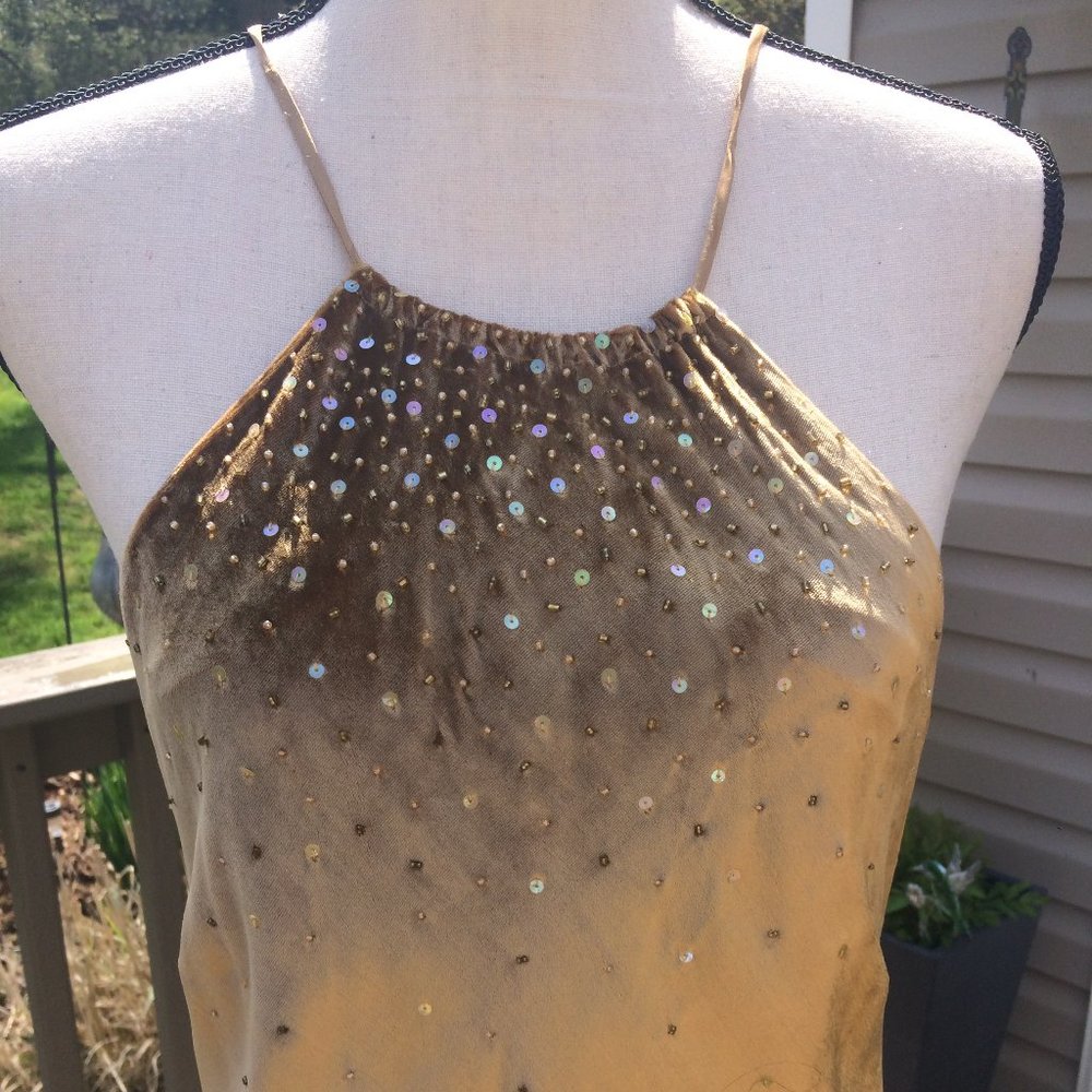 monsoon gold dress Leslie Sequin Short Dress Gold